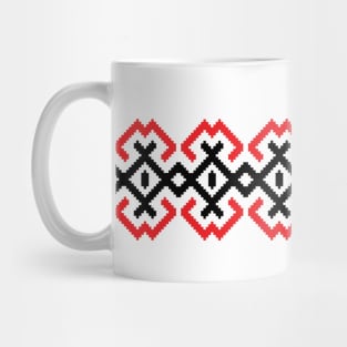 Decor - Traditional Romanian folk art knitted embroidery pattern Mug